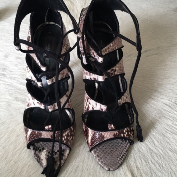 Zara snake skin strappy heels - Picture 2 of 2